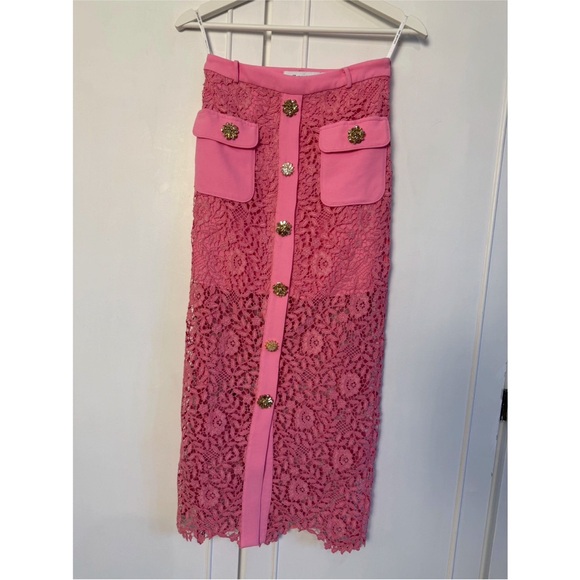 Self Portrait nwt Elegant Pink Lace Skirt - Picture 8 of 16